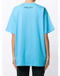 Женская бирюзовая футболка с круглым вырезом с принтом от Jeremy Scott