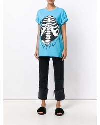 Женская бирюзовая футболка с круглым вырезом с принтом от Jeremy Scott