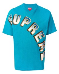 Мужская бирюзовая футболка с круглым вырезом с принтом от Supreme