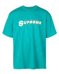 Мужская бирюзовая футболка с круглым вырезом с принтом от Supreme