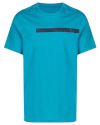 Мужская бирюзовая футболка с круглым вырезом от Armani Exchange