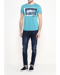Мужская бирюзовая футболка с круглым вырезом от Baon