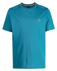 Мужская бирюзовая футболка с круглым вырезом от PS Paul Smith