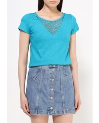 Женская бирюзовая футболка с круглым вырезом от Sela