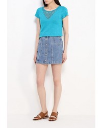 Женская бирюзовая футболка с круглым вырезом от Sela