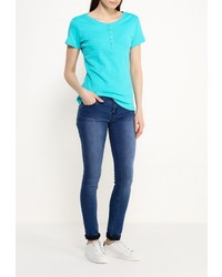 Женская бирюзовая футболка с круглым вырезом от Sela