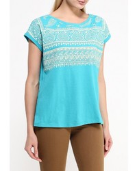 Женская бирюзовая футболка с круглым вырезом от SPRINGFIELD