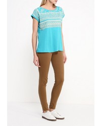 Женская бирюзовая футболка с круглым вырезом от SPRINGFIELD