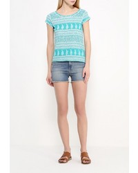 Женская бирюзовая футболка с круглым вырезом от SPRINGFIELD