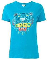 Женская бирюзовая футболка от Kenzo
