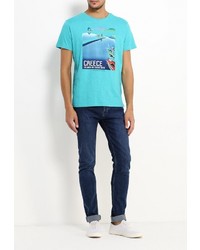 Мужская бирюзовая футболка от Piazza Italia