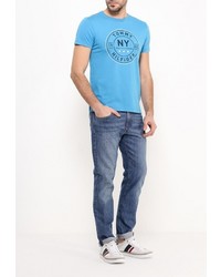 Мужская бирюзовая футболка от Tommy Hilfiger