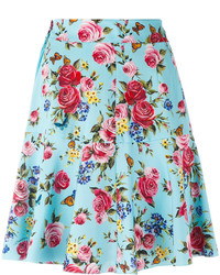 Бирюзовая юбка с принтом от Dolce & Gabbana
