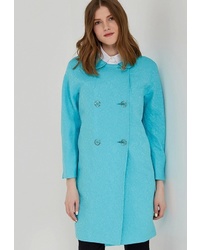 Женское бирюзовое пальто от Doroteya