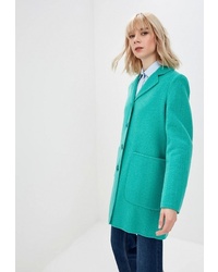 Женское бирюзовое пальто от United Colors of Benetton