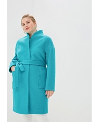 Женское бирюзовое пальто