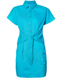 Бирюзовое платье-рубашка от Moschino