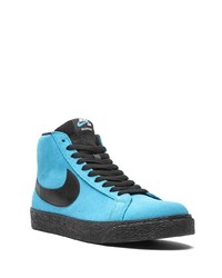 Мужские бирюзовые замшевые высокие кеды от Nike