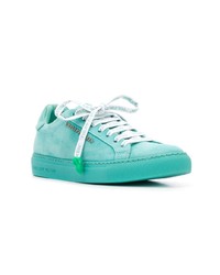 Мужские бирюзовые замшевые низкие кеды от Philipp Plein