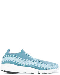 Бирюзовые замшевые плетеные кеды