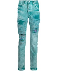 Мужские бирюзовые зауженные джинсы от purple brand
