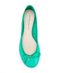 Бирюзовые кожаные балетки от Anna Baiguera