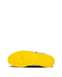 Мужские бирюзовые кожаные высокие кеды от Jordan