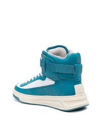 Мужские бирюзовые кожаные высокие кеды от Acne Studios