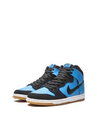 Мужские бирюзовые кожаные высокие кеды от Nike