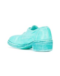Женские бирюзовые кожаные оксфорды от Guidi