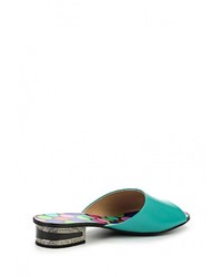 Бирюзовые кожаные сабо от Vitacci