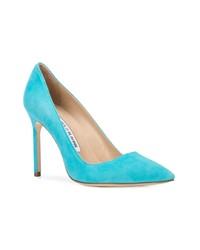 Бирюзовые кожаные туфли от Manolo Blahnik