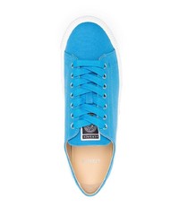 Мужские бирюзовые низкие кеды из плотной ткани от Versace
