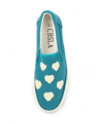 Женские бирюзовые слипоны от CBSLA