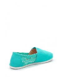 Женские бирюзовые слипоны от Topway