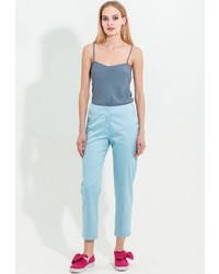 Бирюзовые узкие брюки от JN