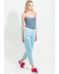 Бирюзовые узкие брюки от JN