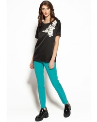 Бирюзовые узкие брюки от LO