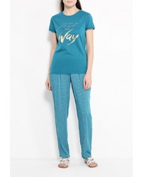 Бирюзовые узкие брюки от Modis