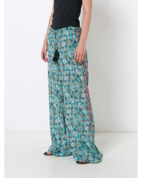 Женские бирюзовые шелковые брюки от Figue