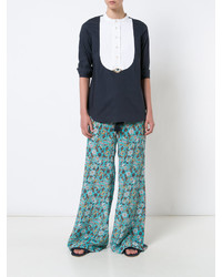 Женские бирюзовые шелковые брюки от Figue