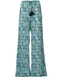 Женские бирюзовые шелковые брюки от Figue