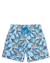Бирюзовые шорты для плавания с принтом от Vilebrequin