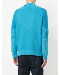 Мужской бирюзовый вязаный свитер от Coohem