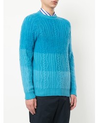 Мужской бирюзовый вязаный свитер от Coohem