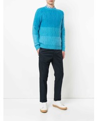 Мужской бирюзовый вязаный свитер от Coohem