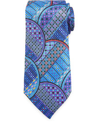 Бирюзовый галстук с геометрическим рисунком