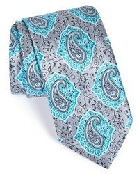Бирюзовый галстук с "огурцами"