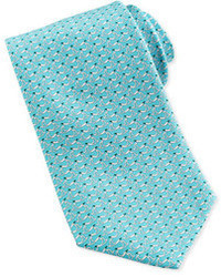 Бирюзовый галстук с принтом