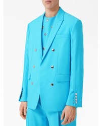 Мужской бирюзовый двубортный пиджак от Burberry